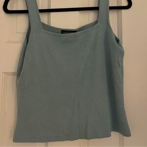 Vintage Anne Klein Women's Light Blue Silk Sweater Tank